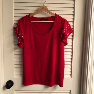Onque Red Casual Top Size Medium